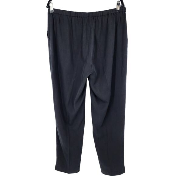 Eileen Fisher System High Rise Tencel Pull On Black Trouser Pants Size Medium - Picture 4 of 4